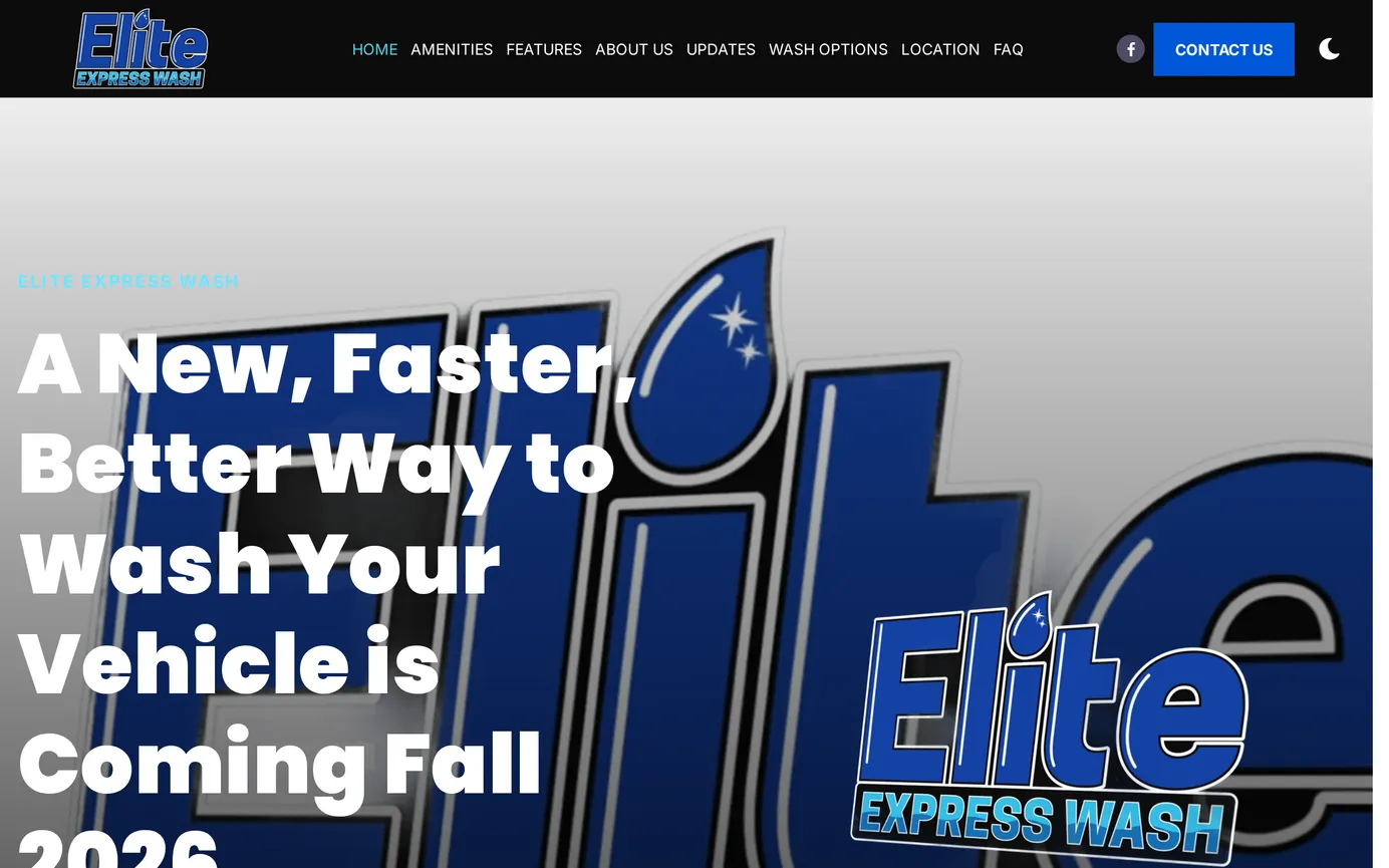 The Elite Express Wash homepage